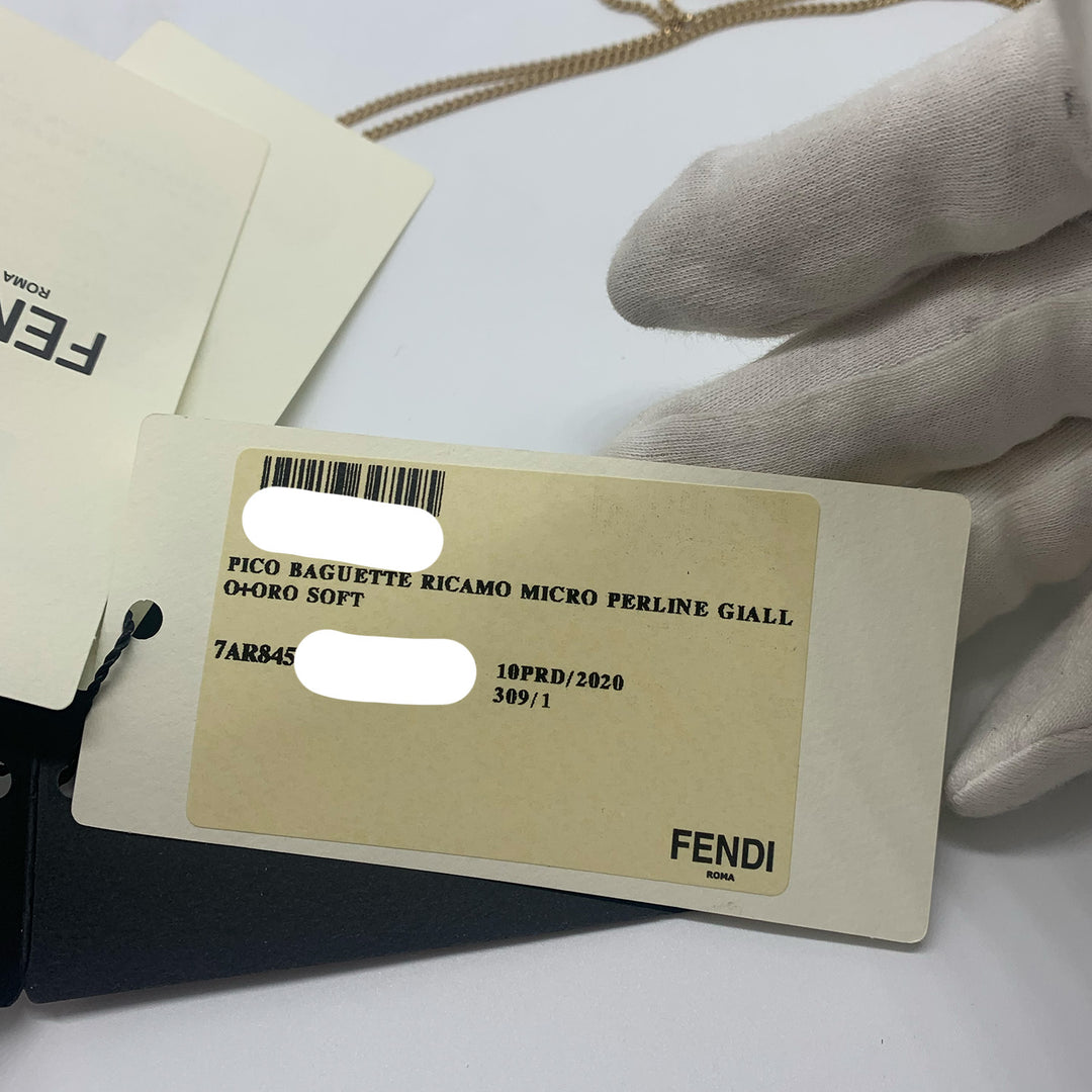 Fendi Pico Baguette Bag with Yellow Beads