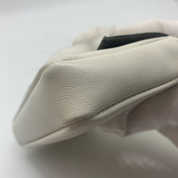 Fendi Micro Monster Baguette Bag in White Leather
