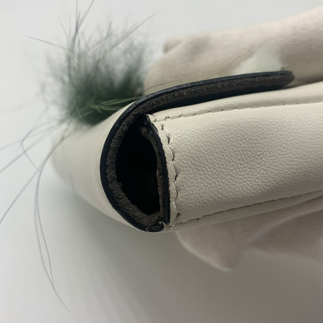 Fendi Micro Monster Baguette Bag in White Leather