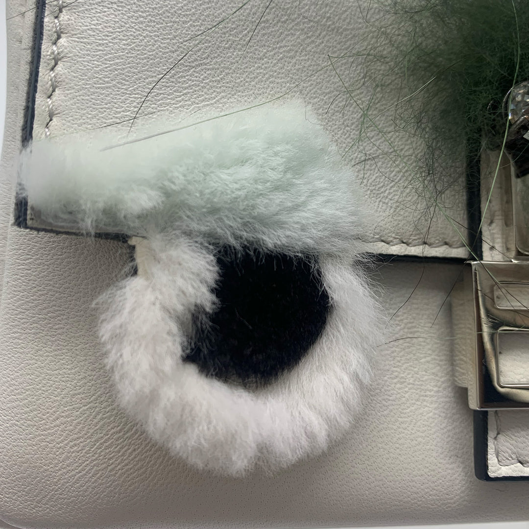 Fendi Micro Monster Baguette Bag in White Leather