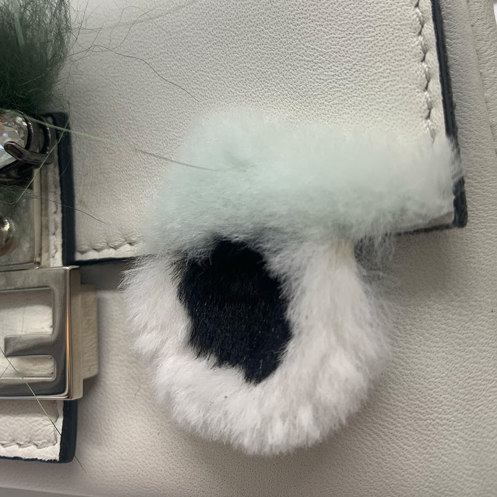 Fendi Micro Monster Baguette Bag in White Leather