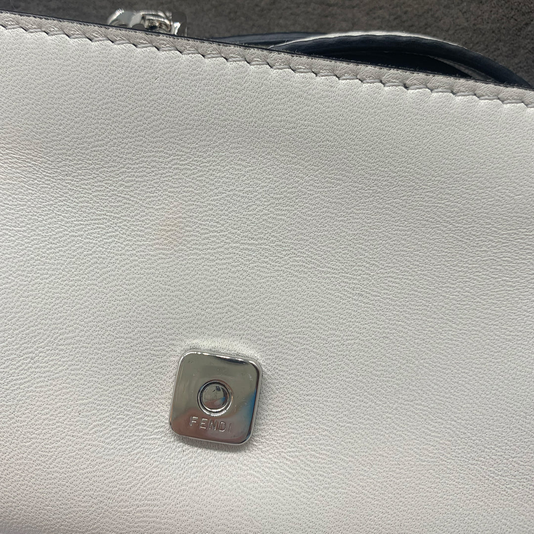 Fendi Micro Monster Baguette Bag in White Leather