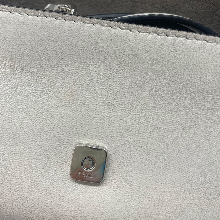 Fendi Micro Monster Baguette Bag in White Leather