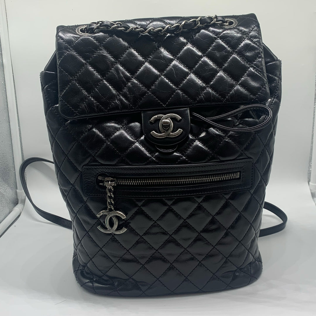 Chanel Paris-Salzburg Mountain Backpack in Black Calfskin with Dark Sliver Hardware
