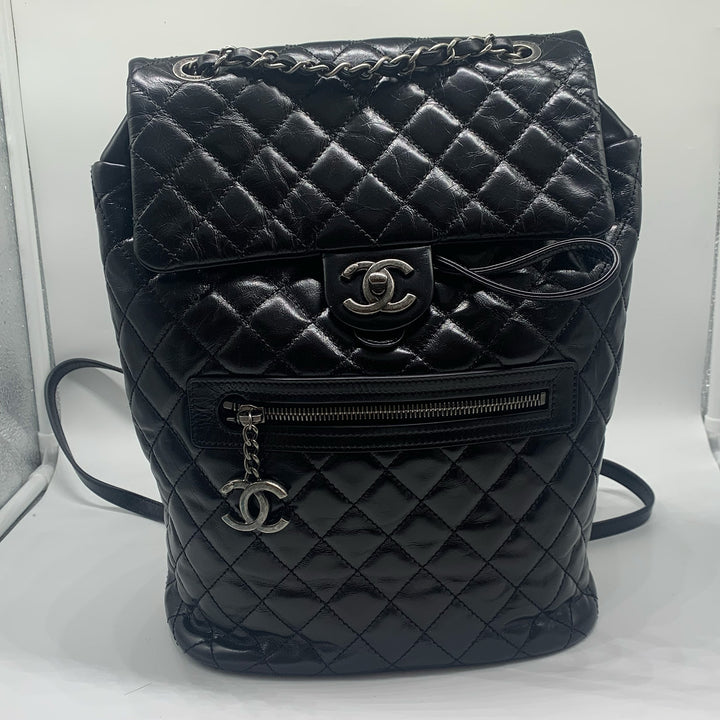 Chanel Paris-Salzburg Mountain Backpack in Black Calfskin with Dark Sliver Hardware