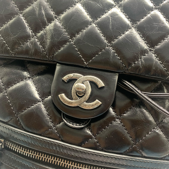Chanel Paris-Salzburg Mountain Backpack in Black Calfskin with Dark Sliver Hardware