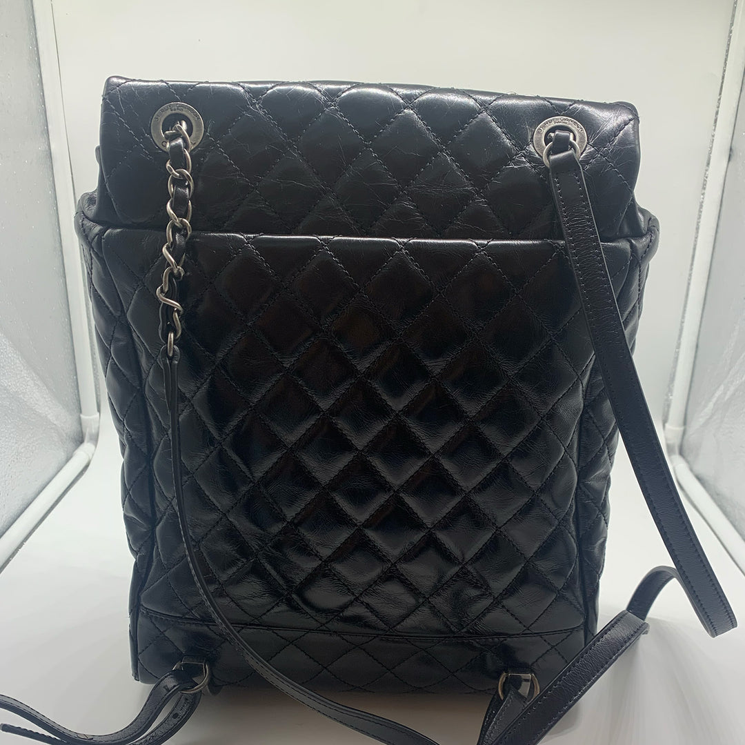 Chanel Paris-Salzburg Mountain Backpack in Black Calfskin with Dark Sliver Hardware