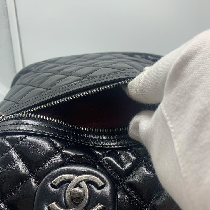 Chanel Paris-Salzburg Mountain Backpack in Black Calfskin with Dark Sliver Hardware