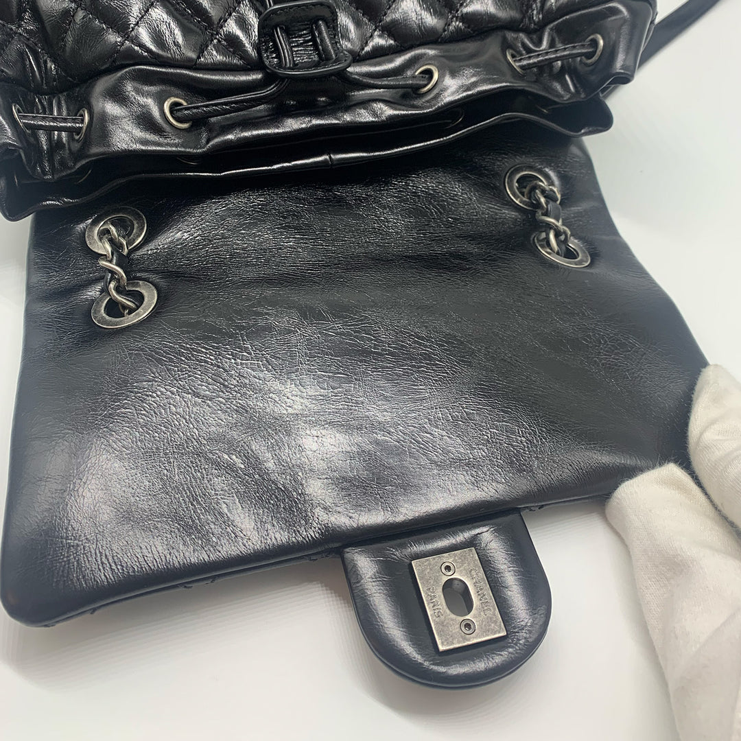 Chanel Paris-Salzburg Mountain Backpack in Black Calfskin with Dark Sliver Hardware