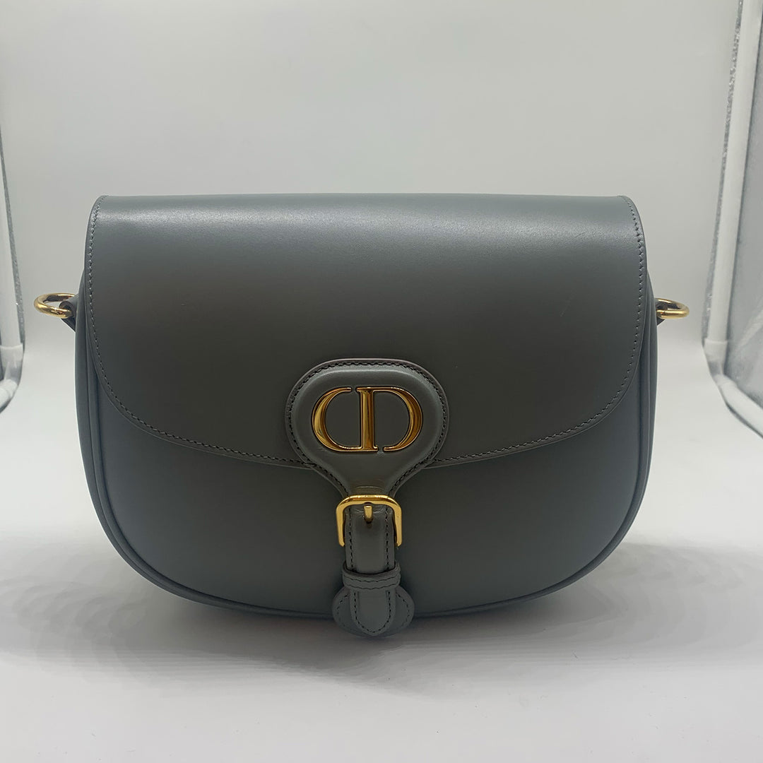 Dior Medium Bobby Flap Bag in Grey with Gold Hardware