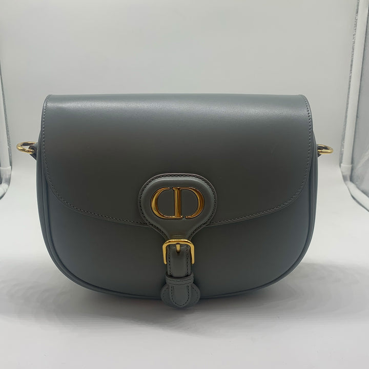 Dior Medium Bobby Flap Bag in Grey with Gold Hardware