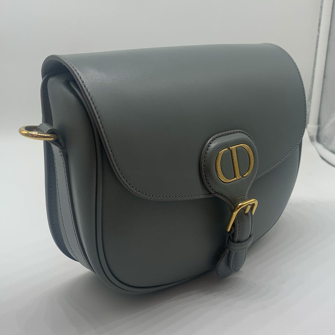 Dior Medium Bobby Flap Bag in Grey with Gold Hardware