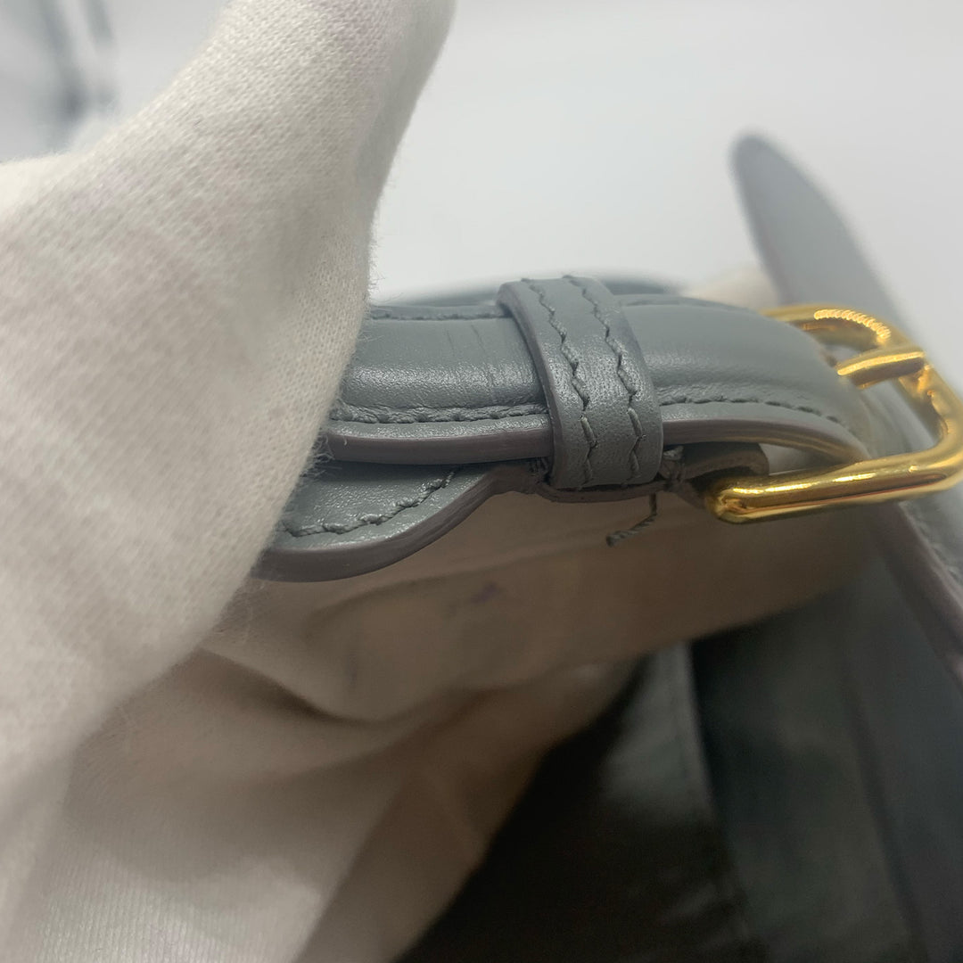 Dior Medium Bobby Flap Bag in Grey with Gold Hardware