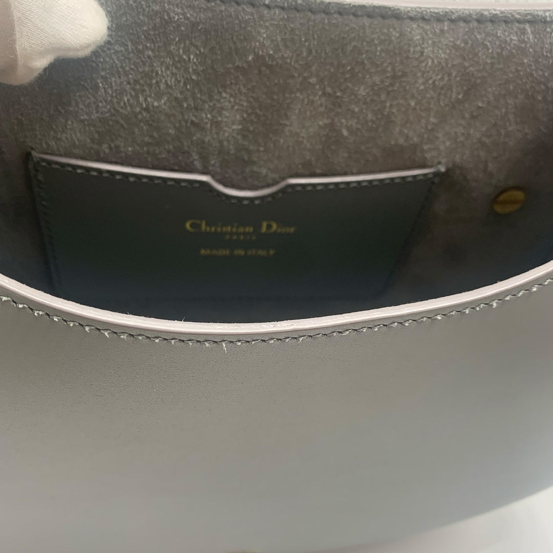 Dior Medium Bobby Flap Bag in Grey with Gold Hardware