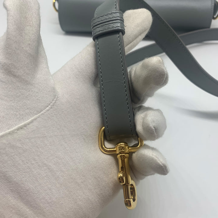 Dior Medium Bobby Flap Bag in Grey with Gold Hardware