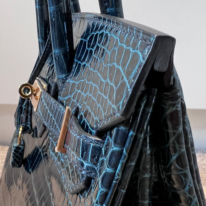 Hermès Birkin 30 in Vert Fonce Green Porosus Crocodile Leather with Gold Hardware