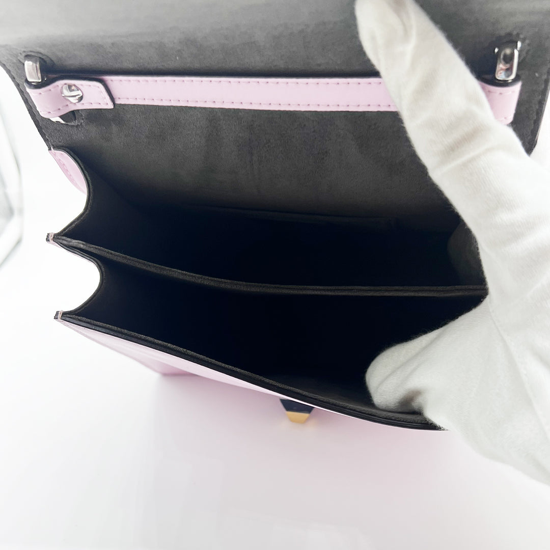 Fendi Kan I Bag in Pink Leather with Multi Embellished Logo