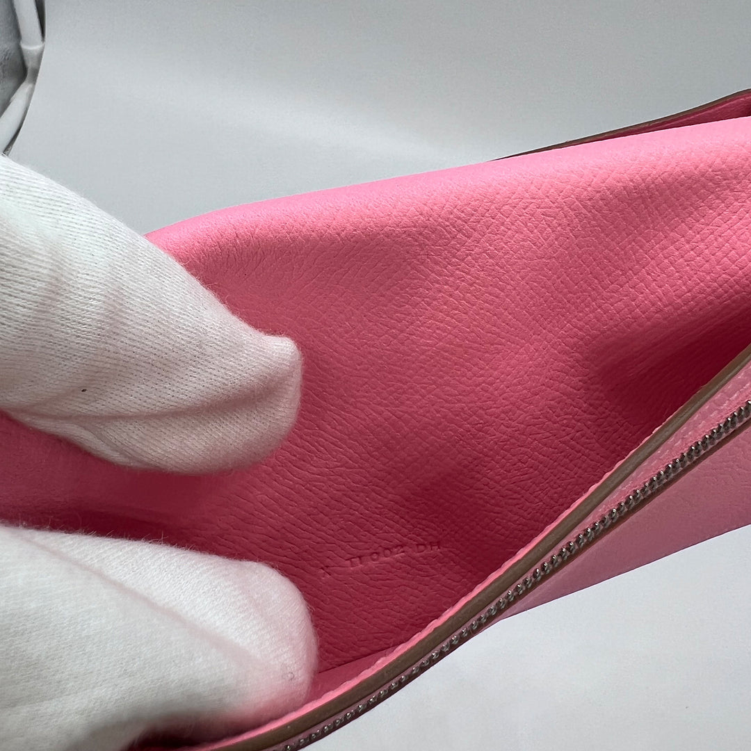 Hermès Bearn Pink Wallet Silver Hardware