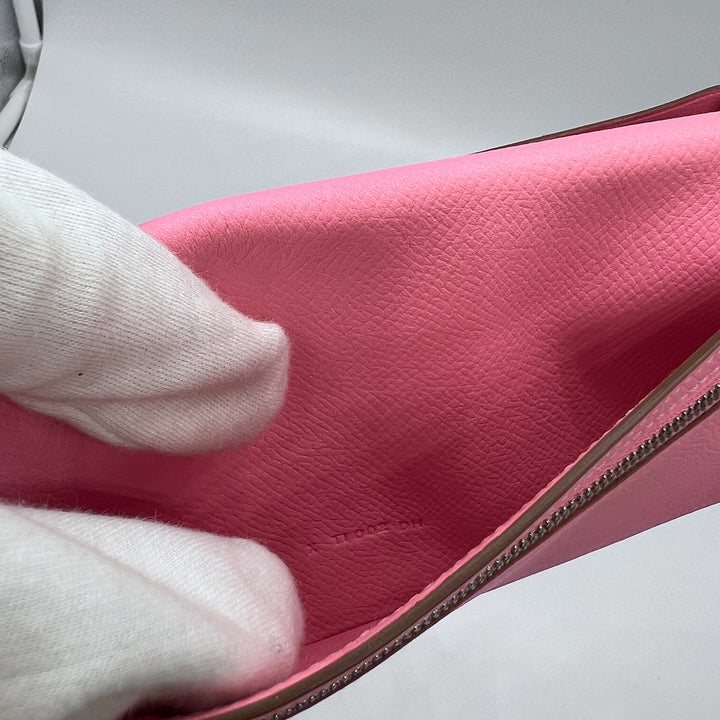 Hermès Bearn Pink Wallet Silver Hardware