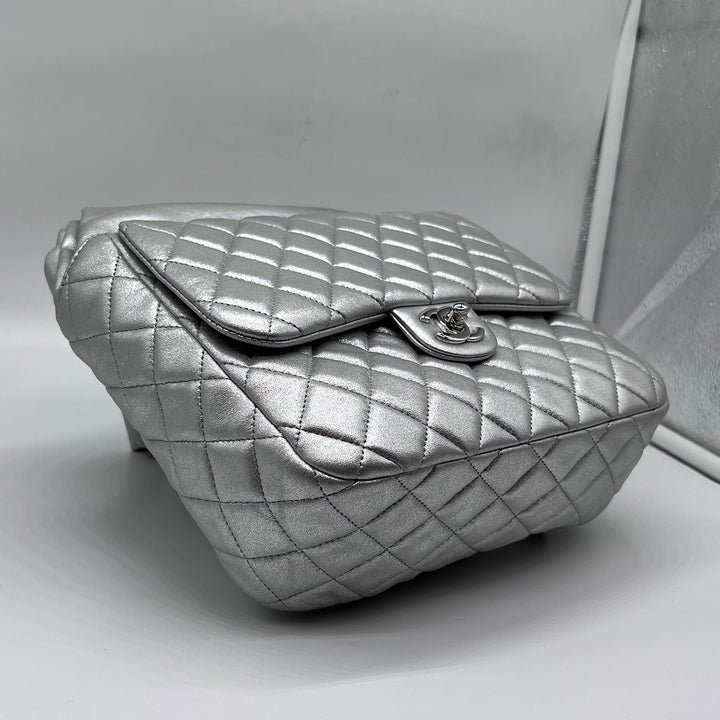 Chanel In Seoul Backpack in Metallic Lambskin with Silver Hardware