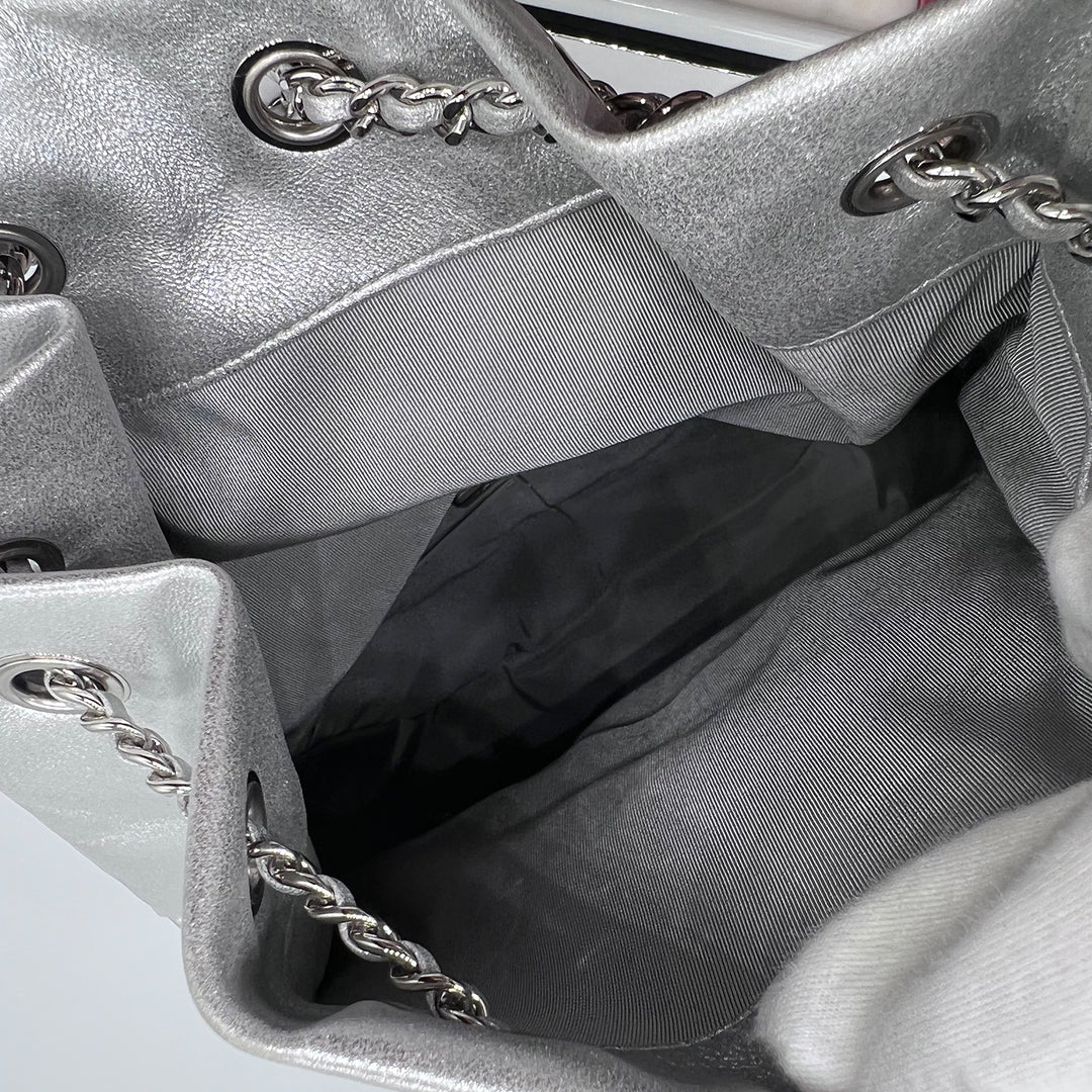 Chanel In Seoul Backpack in Metallic Lambskin with Silver Hardware
