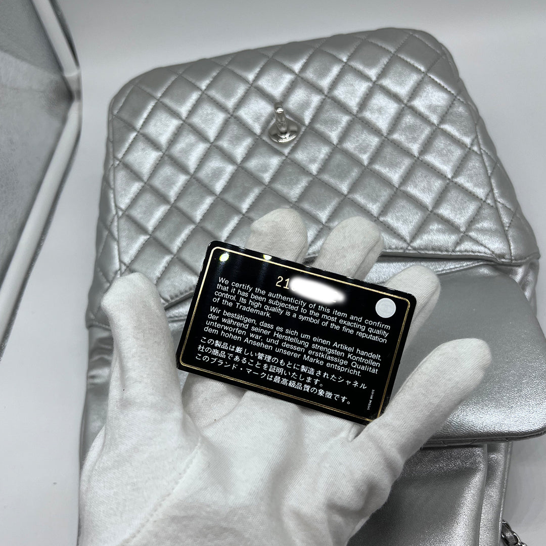 Chanel In Seoul Backpack in Metallic Lambskin with Silver Hardware