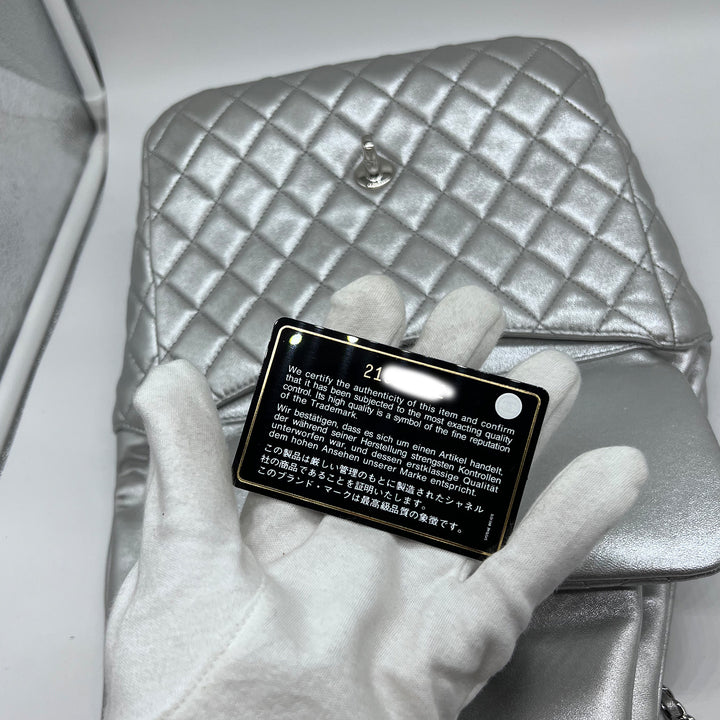 Chanel In Seoul Backpack in Metallic Lambskin with Silver Hardware