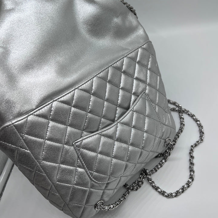 Chanel In Seoul Backpack in Metallic Lambskin with Silver Hardware