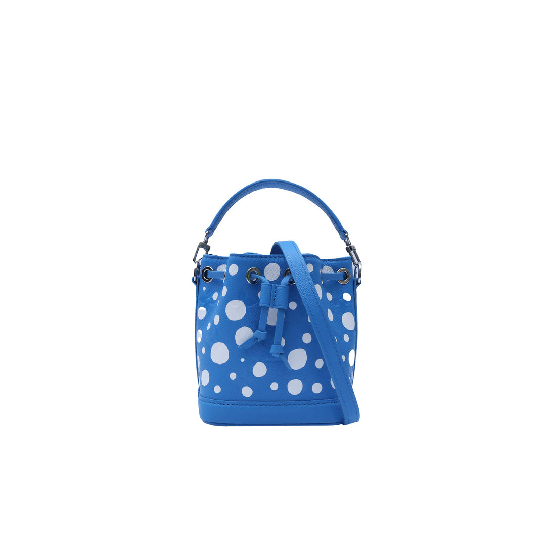 Louis Vuitton Blue Clair M81985 Women's Leather Monogram Empreinte Nano Noe LV x YK Yayoi Kusama Shoulder Bag