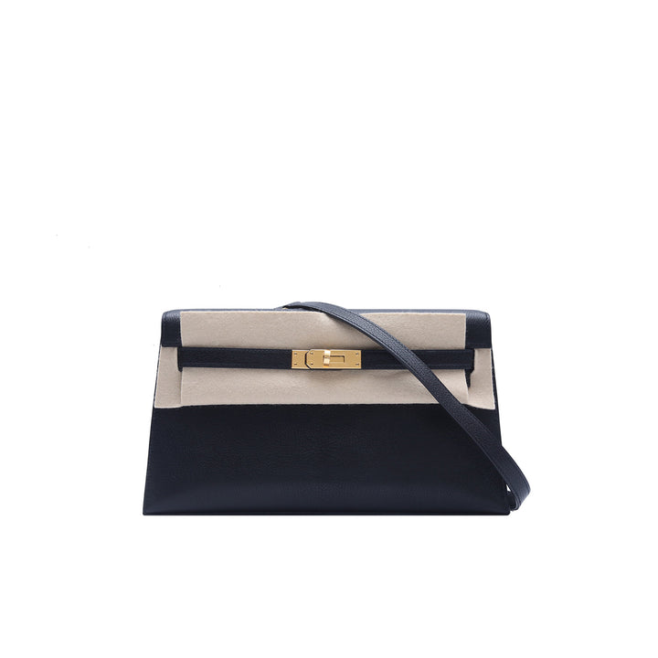 Hermes Kelly Elan Bag In Black Gold Hardware Chevre B Stamp