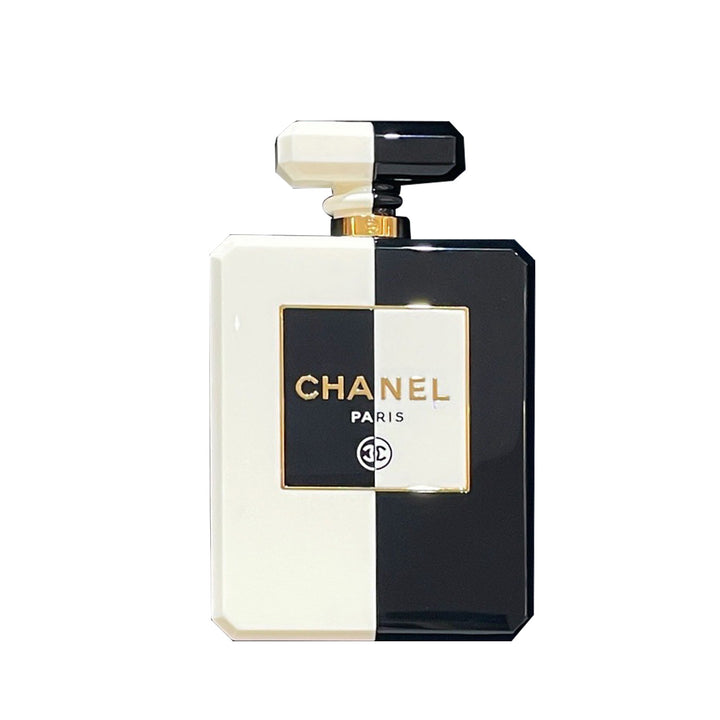 Chanel Perfume Bottle Minaudiere in Black and White