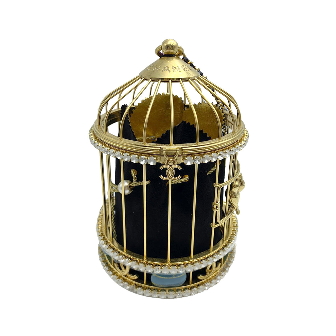 Chanel Bird Cage Minaudiere in Strass and Enamel with Gold Hardware