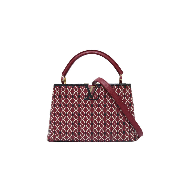 Louis Vuitton Capucines BB Twiny Rouge Bag In Red White Black Gold Hardware