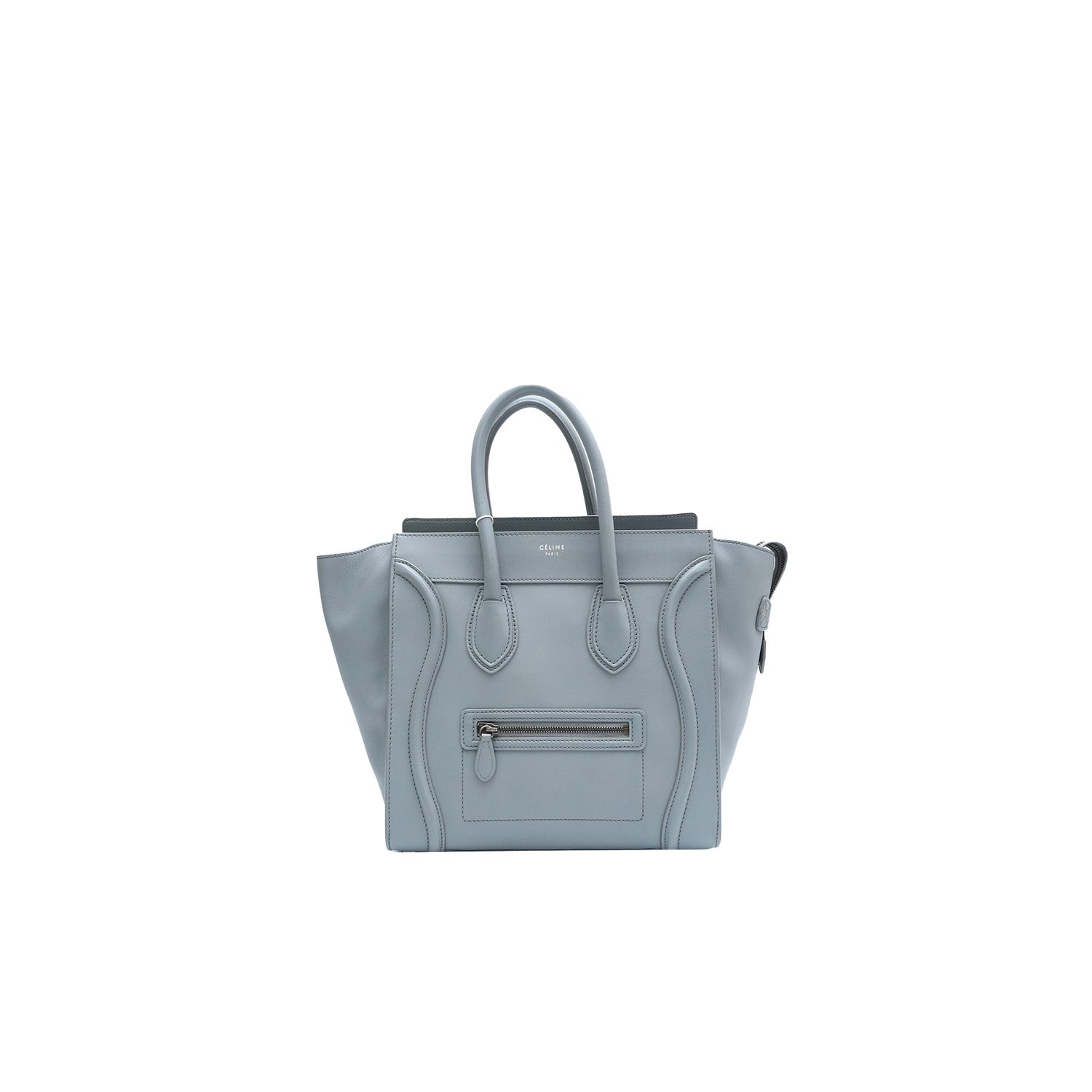 Celine Smooth Calfskin Mini 30 Luggage Light Grey Tresor Vintage