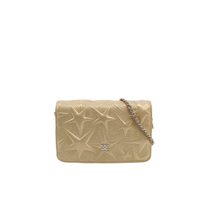 Chanel Wallet on Chain Star Embossed Gold Colour Lambskin