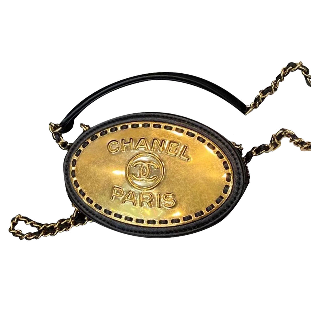 Chanel Oval CC Vanity Mini Crossbody Chain Clutch