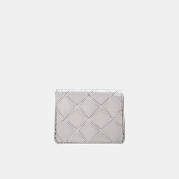 Chanel 2016 Calfskin Silver Mini Propeller Flap Bag with Silver Hardware