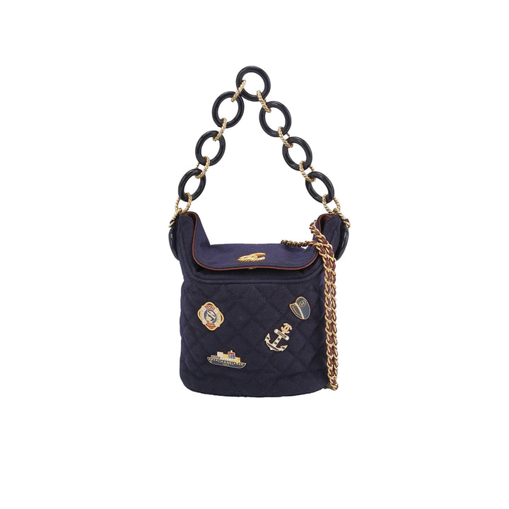 Chanel Paris-Hamburg Charms Bucket Bag Quilted Wool