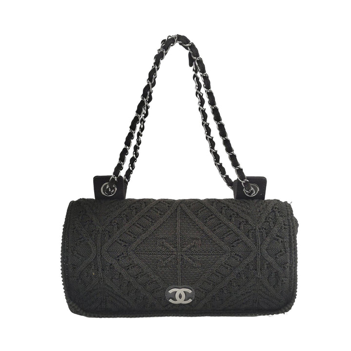 Chanel Crochet Medium Single Flap Black