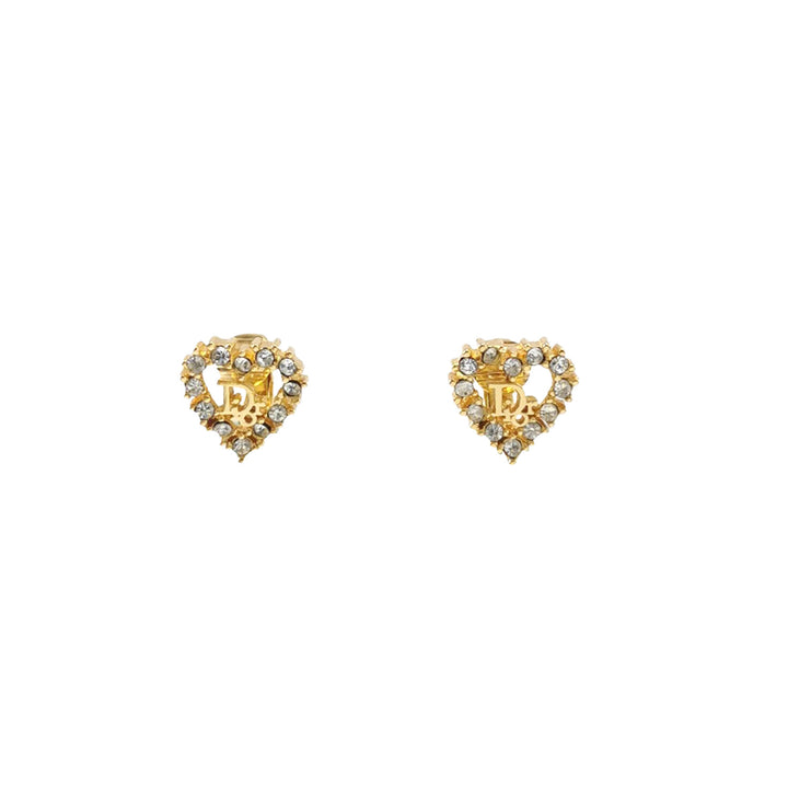 Dior Waterdrop Heart Logo Vintage Earrings