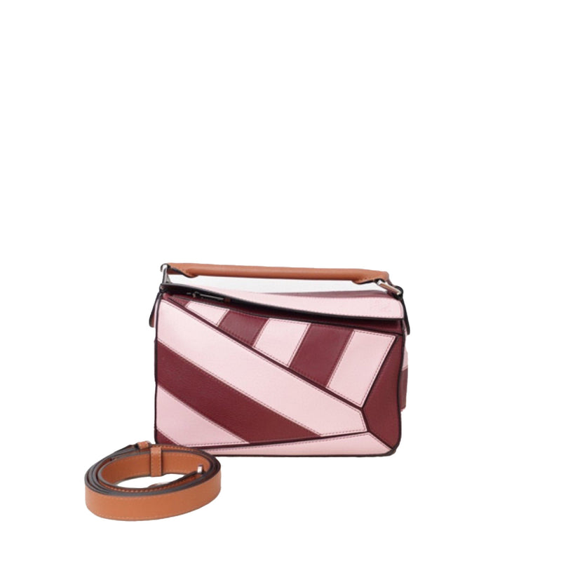 Loewe Multicolour Puzzle Small Shoulder Bag Wine / Pastel Pink