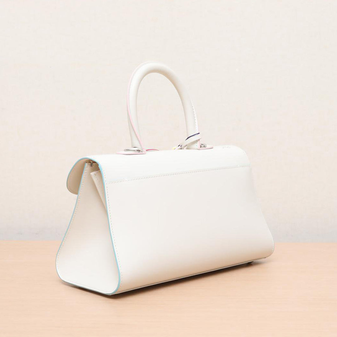 Delvaux Ivory Box Calf Cashmere Brillant East/West Bag