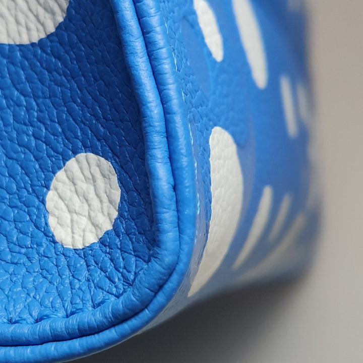 Louis Vuitton x Yayoi Kusama OnTheGo PM Monogram Empreinte Leather Blue White Silver Hardware