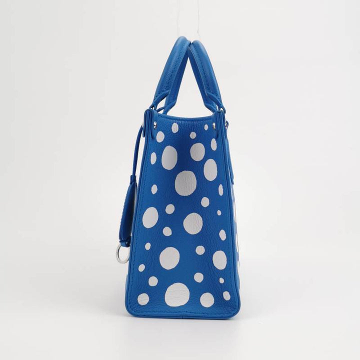 Louis Vuitton x Yayoi Kusama OnTheGo PM Monogram Empreinte Leather Blue White Silver Hardware