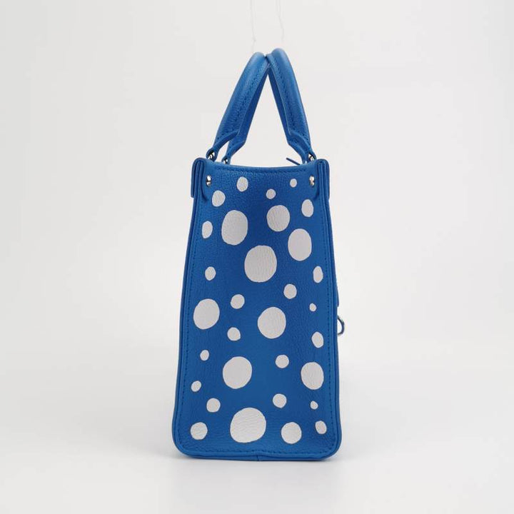 Louis Vuitton x Yayoi Kusama OnTheGo PM Monogram Empreinte Leather Blue White Silver Hardware