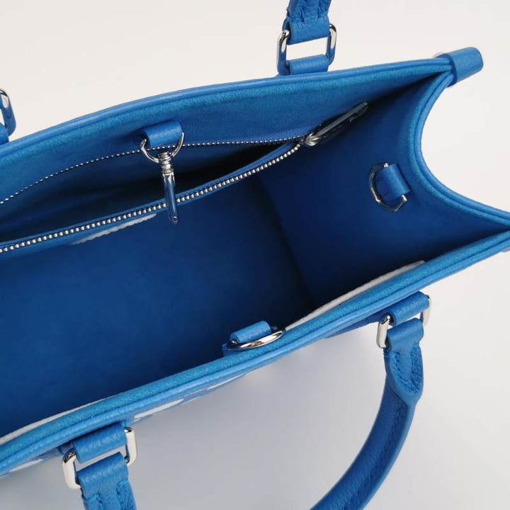 Louis Vuitton x Yayoi Kusama OnTheGo PM Monogram Empreinte Leather Blue White Silver Hardware