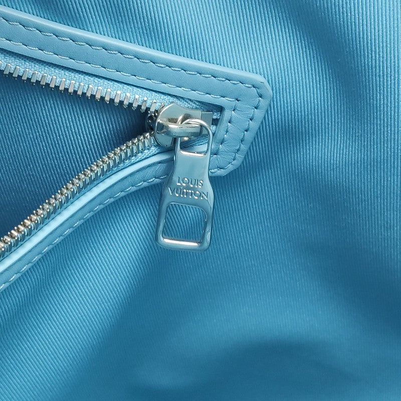 Louis Vuitton x Yayoi Kusama Weekend Tote Blue Taurillon Monogram Leather Silver Hardware