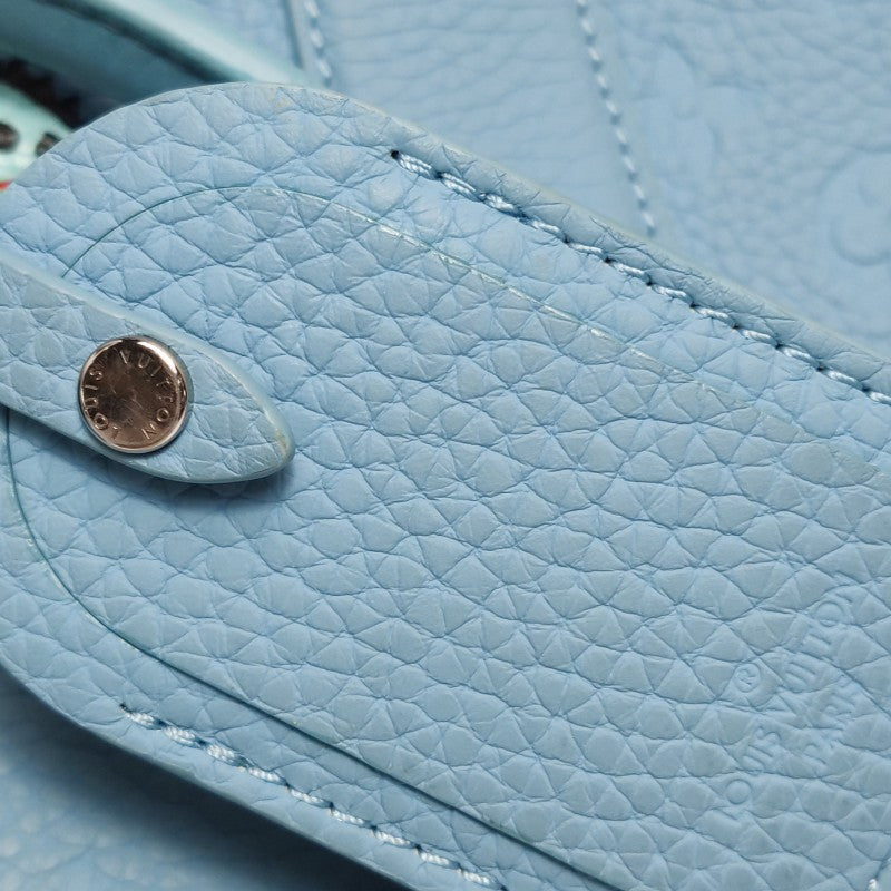 Louis Vuitton x Yayoi Kusama Weekend Tote Blue Taurillon Monogram Leather Silver Hardware