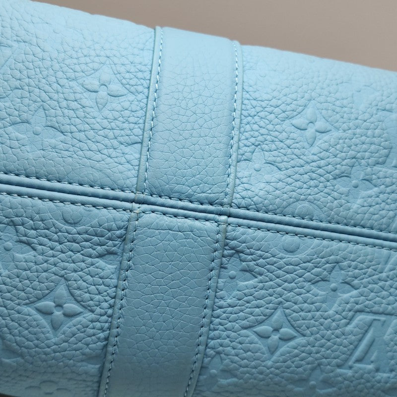 Louis Vuitton x Yayoi Kusama Weekend Tote Blue Taurillon Monogram Leather Silver Hardware