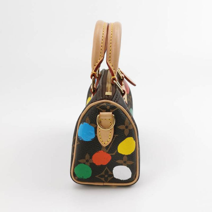 Louis Vuitton x Yayoi Kusama Nano Speedy Monogram Canvas 3D Dots Gold Hardware